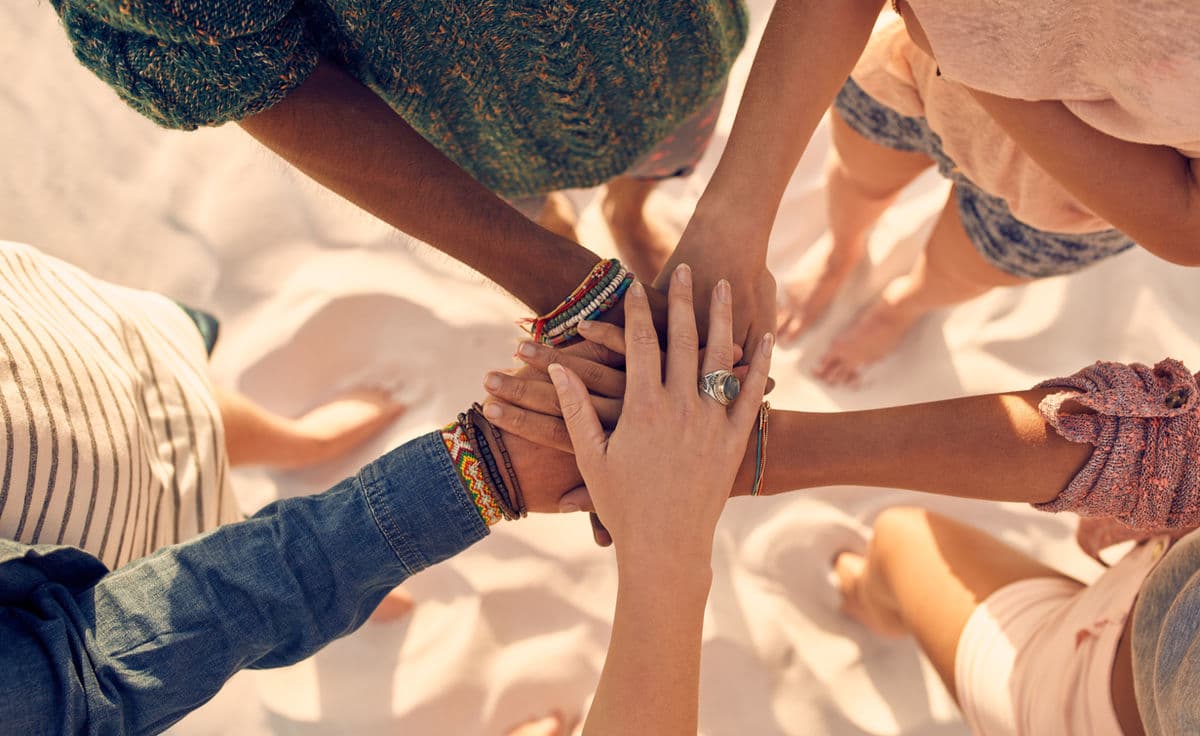 Hands joined together in unity